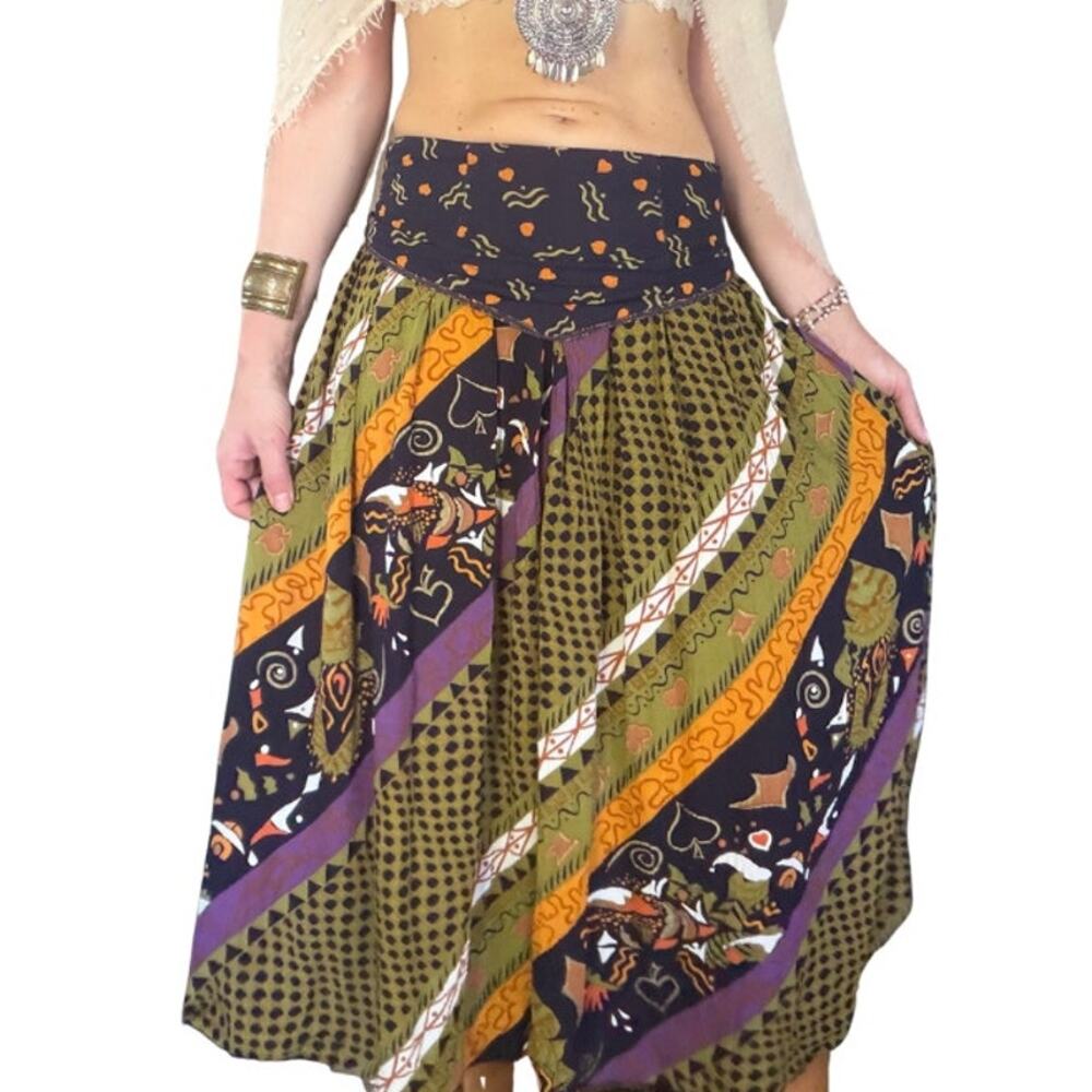 True Vintage 90s Boho Whimsy Midi Skirt - Picture 4 of 12